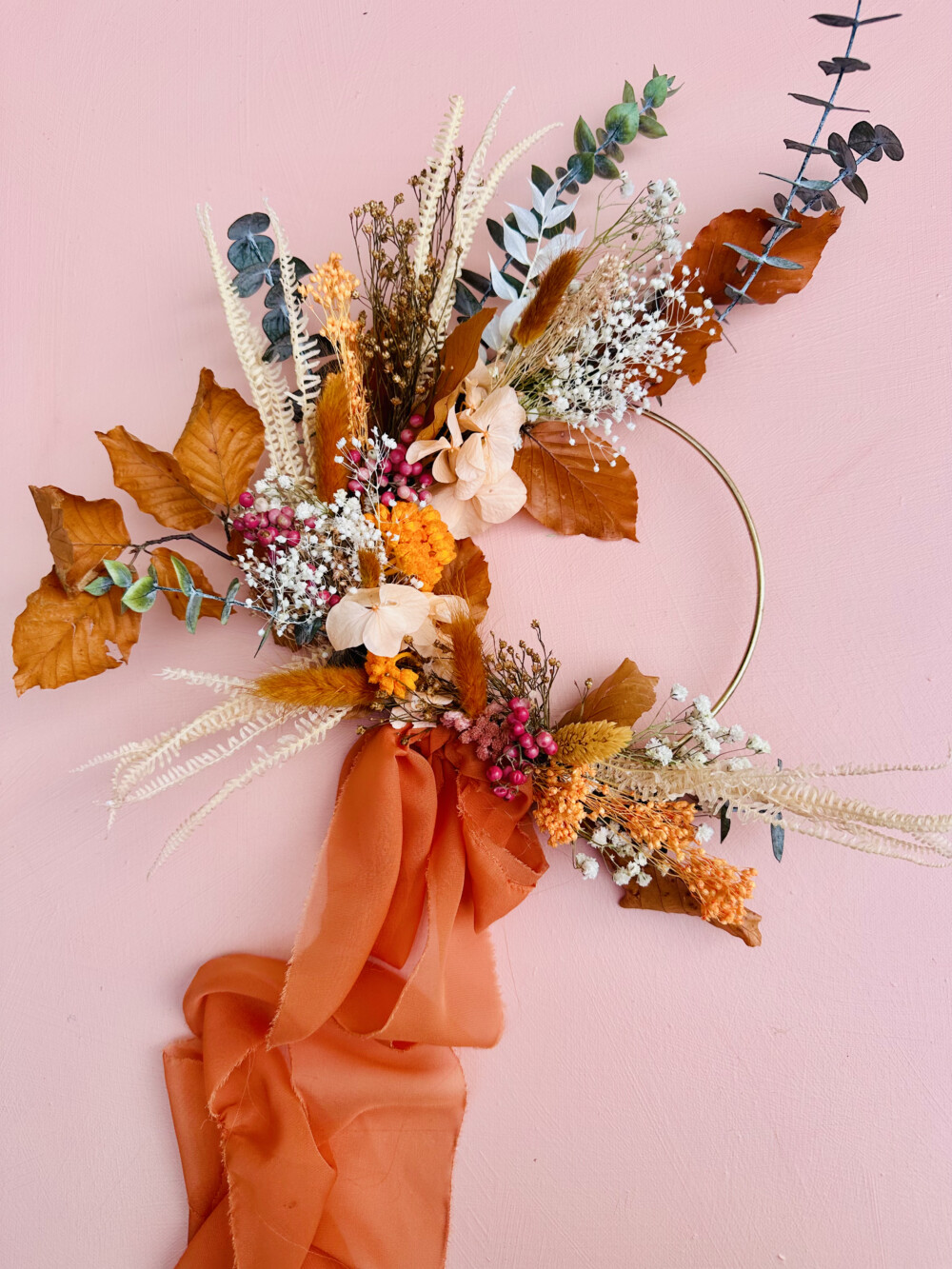 couronne de fleurs séchées fleuriste rennes artisane
