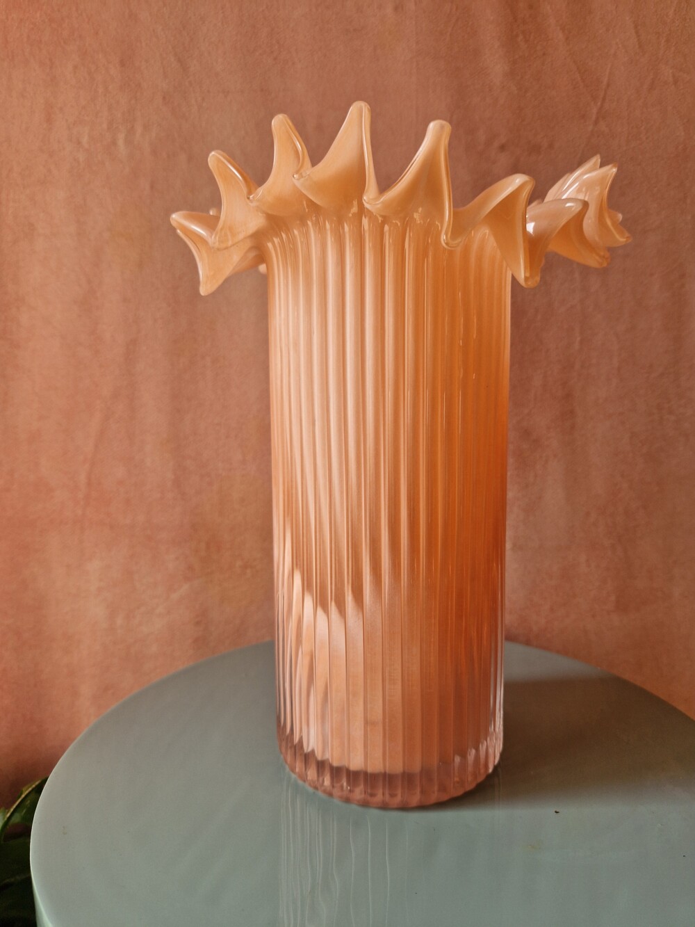 Vase Froufrou rose gm D17,5 H26cm