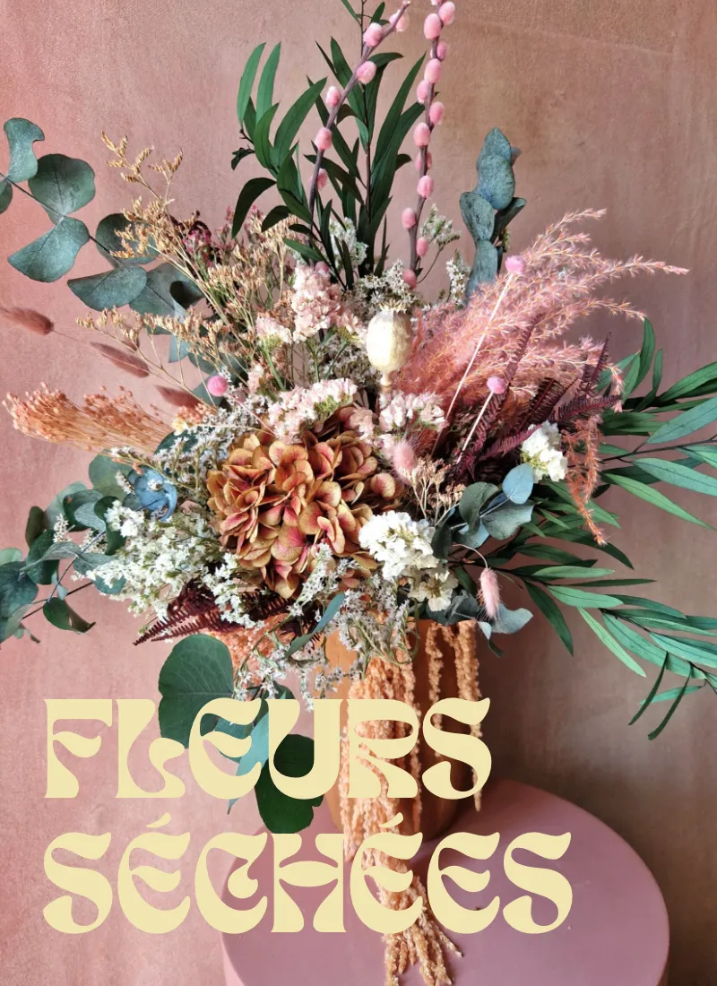 Bouquets de fleurs sechees