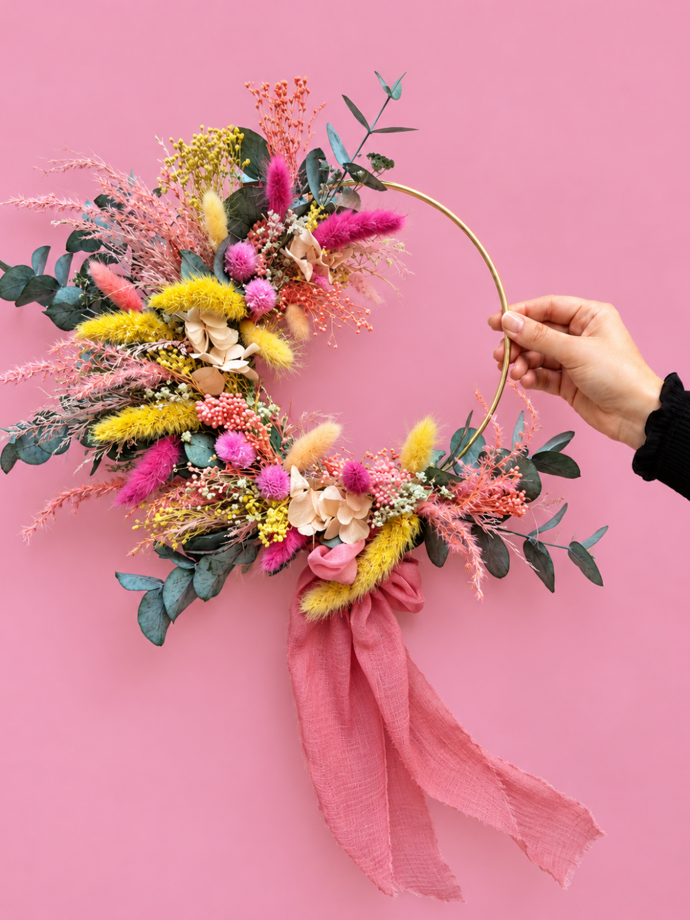 couronne fleurs séchées fleuriste rennes mariage deuil evenementiel reconversion fleuriste
