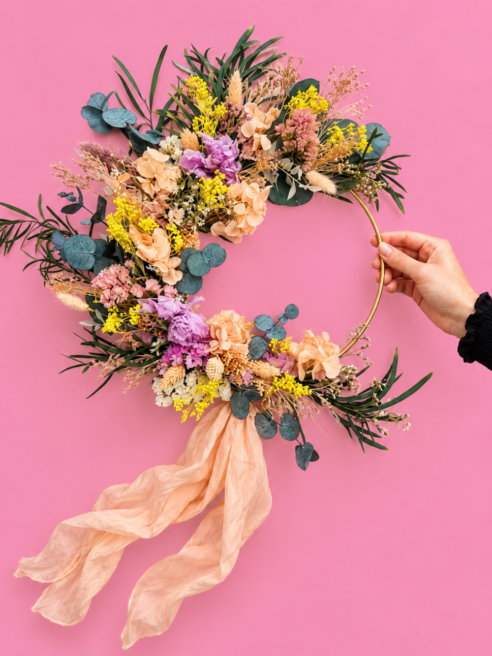 couronne fleurs séchées fleuriste rennes mariage deuil evenementiel reconversion fleuriste FLEURS COURONNE MARIAGE 