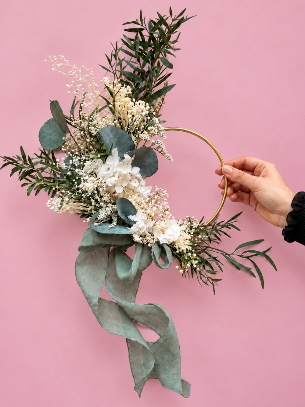 couronne fleurs séchées fleuriste rennes mariage deuil evenementiel reconversion fleuriste stage atelier EVJF
